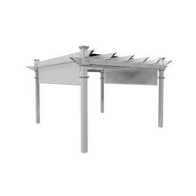 10x10 Ft Vinyl Malibu Canopy Pergola – White
